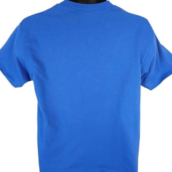 Vintage 1490 KBZY T Shirt Mens Size Medium Blue 80s Oregon Radio Station Rainbow - Picture 3 of 6